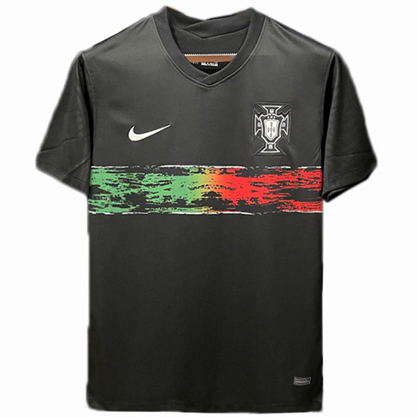 Portugal pre-match jersey special soccer uniform men's black football top shirt 2022